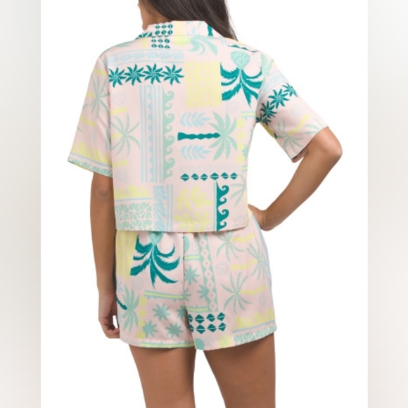 Rachel Zoe 2-Piece Geometric Palm Tree Sleep Set - Large - New with Tags - Picture 2 of 3